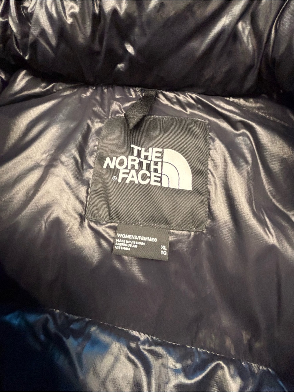 The North Face Nuptse Belted Mid Down Puffer Jacket Black 700 Fill Coat Sz XL - Picture 3 of 16